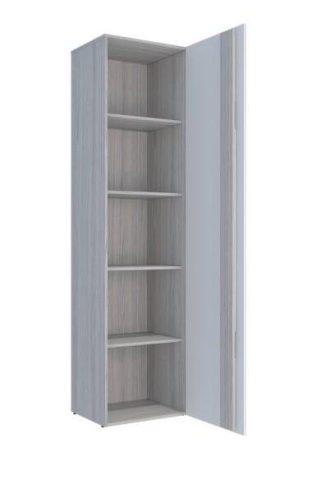 Пенал Палермо-3 МДФ Ясень Шимо Светлый/ фасад Белый Глянец (Ш-536 мм х Г-381 мм x В-2078 мм)