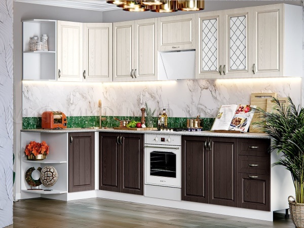 Кухонный Гарнитур Настенька Угловая 1300 x 3200 мм МДФ/Разные Цвета